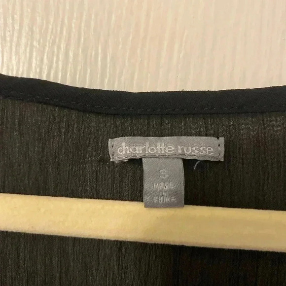 Charlotte Russe Black Ruffle Long Floaty Mesh Tank top Size Small - Picture 3 of 8